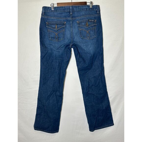Calvin Klein Women's Lean Boot Cut Jeans Back Flap Pockets, Size 14 FLAWED - Picture 5 of 5